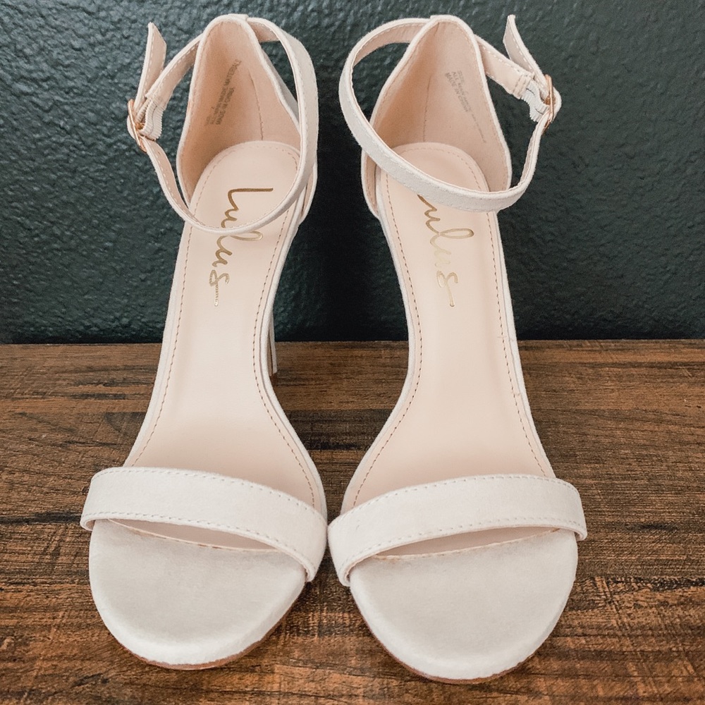Never Worn Bone Single Strap Heels